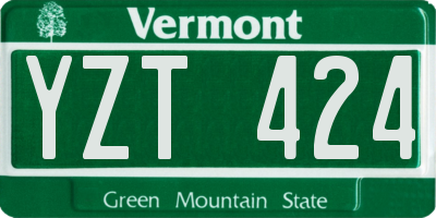 VT license plate YZT424