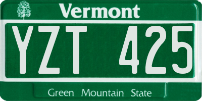 VT license plate YZT425