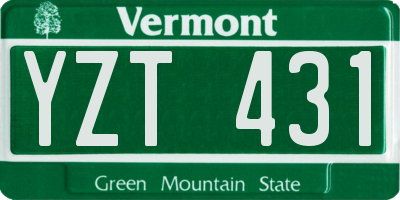 VT license plate YZT431