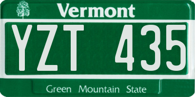 VT license plate YZT435