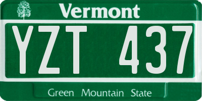 VT license plate YZT437