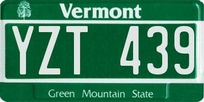 VT license plate YZT439