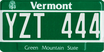 VT license plate YZT444