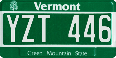 VT license plate YZT446