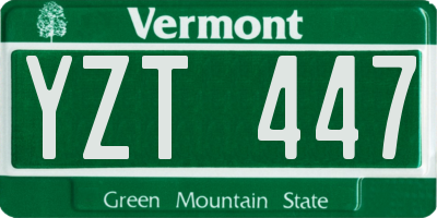 VT license plate YZT447