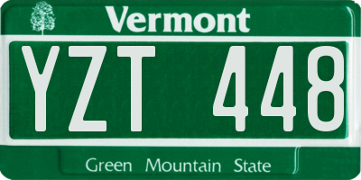VT license plate YZT448
