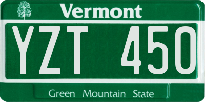 VT license plate YZT450