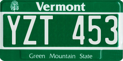 VT license plate YZT453
