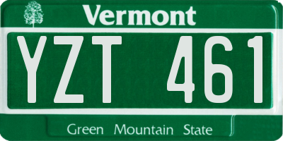 VT license plate YZT461