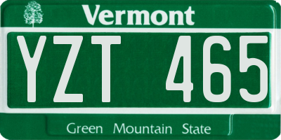 VT license plate YZT465