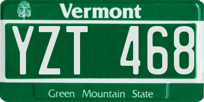VT license plate YZT468