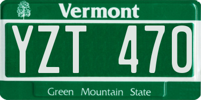 VT license plate YZT470