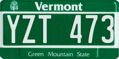 VT license plate YZT473