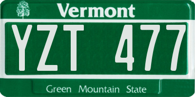 VT license plate YZT477