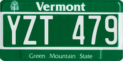VT license plate YZT479