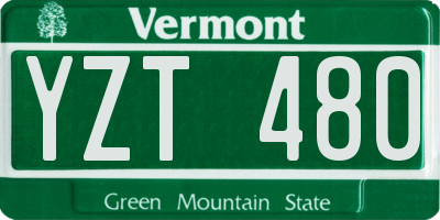 VT license plate YZT480