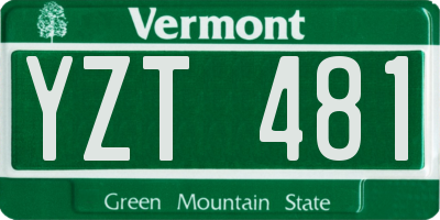 VT license plate YZT481