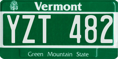 VT license plate YZT482