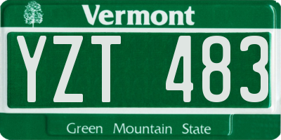 VT license plate YZT483