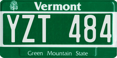 VT license plate YZT484
