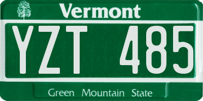 VT license plate YZT485