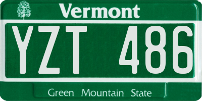 VT license plate YZT486