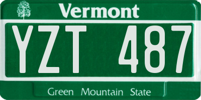 VT license plate YZT487