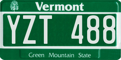 VT license plate YZT488