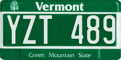 VT license plate YZT489