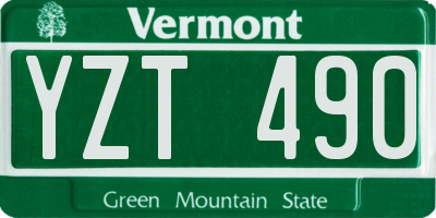 VT license plate YZT490