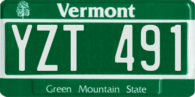 VT license plate YZT491