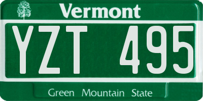 VT license plate YZT495