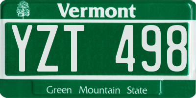 VT license plate YZT498