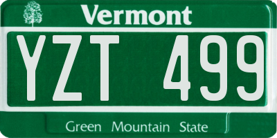 VT license plate YZT499