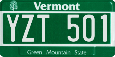 VT license plate YZT501