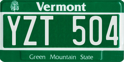 VT license plate YZT504