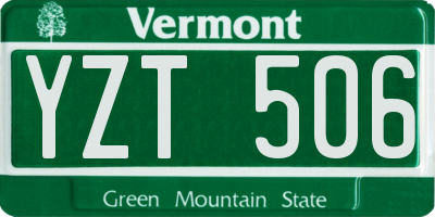 VT license plate YZT506