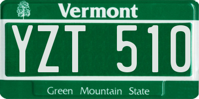VT license plate YZT510