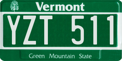 VT license plate YZT511