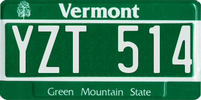 VT license plate YZT514