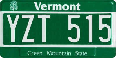 VT license plate YZT515