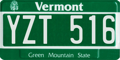 VT license plate YZT516