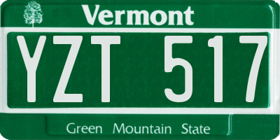 VT license plate YZT517