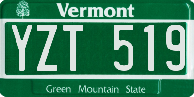 VT license plate YZT519