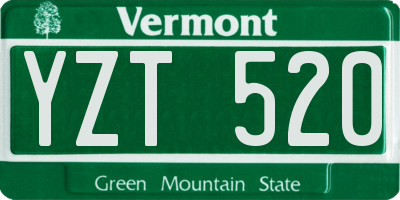 VT license plate YZT520