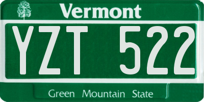 VT license plate YZT522