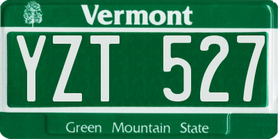 VT license plate YZT527