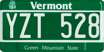 VT license plate YZT528