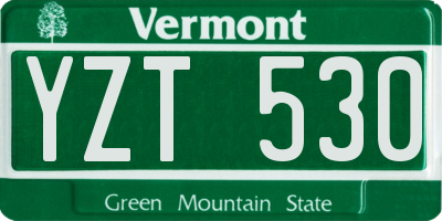 VT license plate YZT530