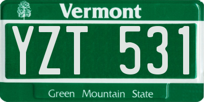 VT license plate YZT531